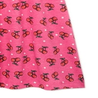 Miss Pink Girls ujjatlan kötött nyomtatott játék ruha, Méret 4-12