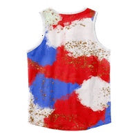 Július 4. Legénység ujjatlan Tank Top Piros kék csillag Sas USA zászló grafikus Ujjatlan izom póló