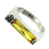 Luxe Ékszer tervez női ródium bevonatú gyűrű Citrin köbös Cirkónia-Méret 8
