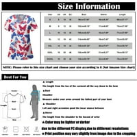 Sksloeg Scrub felsők Női rugalmas Plusz méretű amerikai Usa zászló minta V-nyakú pólók Tee Scrubs Top zsebekkel, Sötétkék