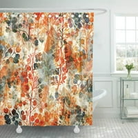 Virág lenyomat fű és toll digitális akvarell vegyes média divatos virágos Boho szövetek zuhanyfüggöny