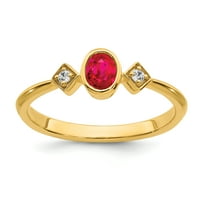 Primal Gold Karat sárga arany rubin és gyémánt gyűrű