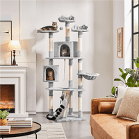EasyFashion 79 többszintű macskafa torony karcolóoszlopokkal, világosszürke