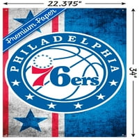 Philadelphia 76ers-Logo fali poszter Nyomócsapokkal, 22.375 34