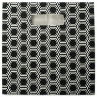 Design import Poliészter kocka Méhsejt fekete négyzet, 11 x11 x11