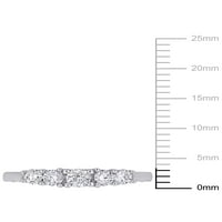 Carat T.W. Diamond 10KT fehérarany félig állandó gyűrű