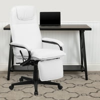 Flash bútorok magas hátsó fehér LeatherSoft Executive fekvő ergonomikus forgatható irodai szék karokkal