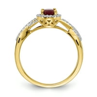Primal Gold Karat sárga arany gyémánt és rubin gyűrű