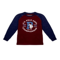 S. Polo Boys hosszú ujjú grafikus póló, 2-csomag, méret 4-18