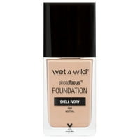 wet n wild fotó fókusz folyékony alapozó, tisztességes, Matt, Shell elefántcsont, fl oz