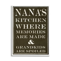Stupell Industries Nanas konyha és elkényeztetett unokák sötét, 30, Daphne Polselli tervezése