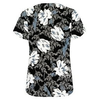 Alkalmi felsők Női Virágmintás Rakott Flowy Tshirt négyzet nyakú Rövid ujjú tunika Laza divatos Vintage blúzok