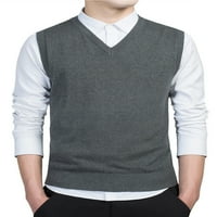 Avamo Férfi mellény pulóver egyszínű kötött pulóverek Ujjatlan Jumper felsők utazási hangulatos pulóver Slim Fit V