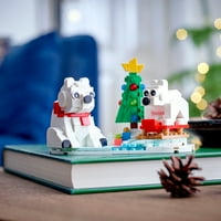 Téli jegesmedvék karácsonyi D ons Building Kit, jegesmedve ajándék, nagy harisnya Stuffer gyerekeknek, tartalmaz egy