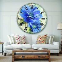Designart 'Blue Kézzel festett Anemone Flower' parasztház falióra