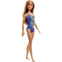 Barbie Beach Doll kék mintás Egyrészes fürdőruha, Szőke