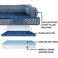 FurHaven Pet Products plüss & dekor kényelmes kanapé hűtő gél felső rövid oldalú kanapé kisállat ágy kutyáknak & macskák