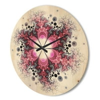 Designart 'fraktálos lila virágmintázat' modern fa falióra