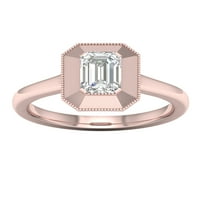 3 4ct tdw baguette gyémánt 14k rózsa arany pasziánsz eljegyzési gyűrű