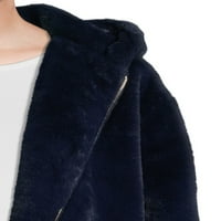 Mark Alan női és női plusz méretű FAU-prémes kapucnis cipzáras kabát