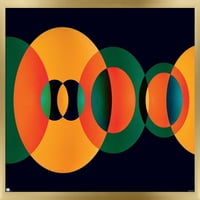 Absztrakt-zöld és narancssárga körök fali poszter, 14.725 22.375