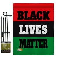 Fekete Él Tudatosság Inspiráló Támogatás Benyomások Dekoratív Függőleges 13 18.5 Kétoldalas Kerti Zászló Készlet Fém
