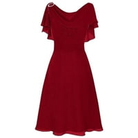 Ruhák Női Szexi egy váll Chiffon esküvői ruha hosszú piros 3XL