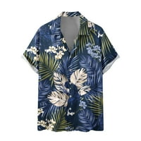amidoa Hawaii ing férfiaknak nyári alkalmi trópusi nyaralás strand pólók puha Fit nyomtatás rövid ujjú gomb le Tee