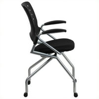 Flash bútorok Galaxy mobil fészkelő szék karokkal és fekete Szövet ülés