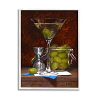 Stupell Industries Olive Martini koktélbár sötét csendélet 20, Todd M. Casey tervezése