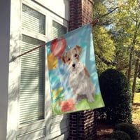 Carolines kincsek Ck3237chf Boldog születésnapot Jack Russell Terrier zászló vászon ház mérete nagy, többszínű
