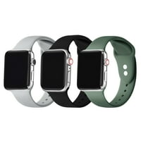 Unise szilikon sávok az Apple Watch méretéhez - szürke fekete zöld