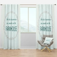 Designart 'Farmhouse idézet a Florals XVI' parasztház függönypanelén