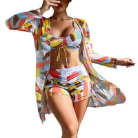 Női fürdőruhák Női Bikini szett fürdőruha hosszú ujjú Push Up fürdőruha strand kardigán viseljen fürdőruhát úszóruhák