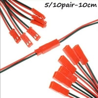 Csatlakozó dugó + aljzat 2p összeszerelt csatlakozó kábel piros + fekete vezeték