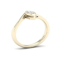 1 5ct TDW Marquise Diamond 10K Sárga Arany Solitaire Promise Ring