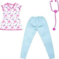 Barbie baba nővér Divat ruhákkal & kiegészítők, beleértve a sztetoszkópot, felső & nadrág