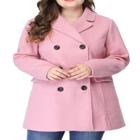 Egyedi olcsó nők plusz méretű bevágott hajtókészülék dupla mellű téli kabát