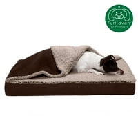 FurHaven Pet Products Berber & Suede takaró-Top hűtő gél kisállat ágy kutyáknak és macskáknak-Espresso, közepes