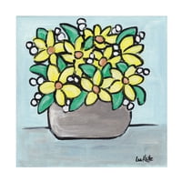 Hippie Hound Studios 'Virágok pot pasztell sárga' vászon művészete