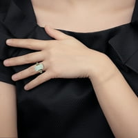 Négyzet Fehér Opál Antik Ezüst Gyűrű Ékszer Eljegyzett Gyűrű A Nők