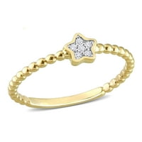 Miabella női gyémánt akcentus 14 kt sárga arany klaszter csillag gyűrű