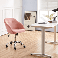 Smilemart modern bársony állítható forgó irodai szék, rózsaszín