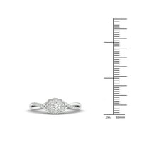 Imperial 1 3Ct TDW Diamond 10K Fehér Arany Virág Burst Twist SHANK eljegyzési gyűrű