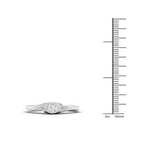 1 4ct TDW Diamond 10K Fehér Arany Halo eljegyzési gyűrű