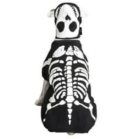 Halloween kísérteties alkalmi kutya Glow csontok Jelmez XS-XL