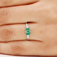 CT Marquise vágott smaragd klaszter gyűrű gyémánt, 14K fehér arany, US 6.00