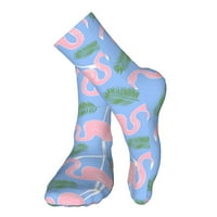 Flamingo és levél zokni női férfiak újdonság színes Legénység zokni alkalmi vicces ruha zokni ajándékok neki