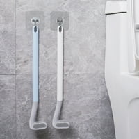 Rugalmas szilikon WC-kefe fürdőszoba Hosszú nyelű WC-tisztító kefe falra szerelhető fúrás nélkül gyorsan száradó kefe