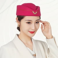 opvise Stewardess kalap elegáns hímzés jelvény kényelmes lélegző dekoratív öltöztetős gyapjú nők levegő hostessek Beret